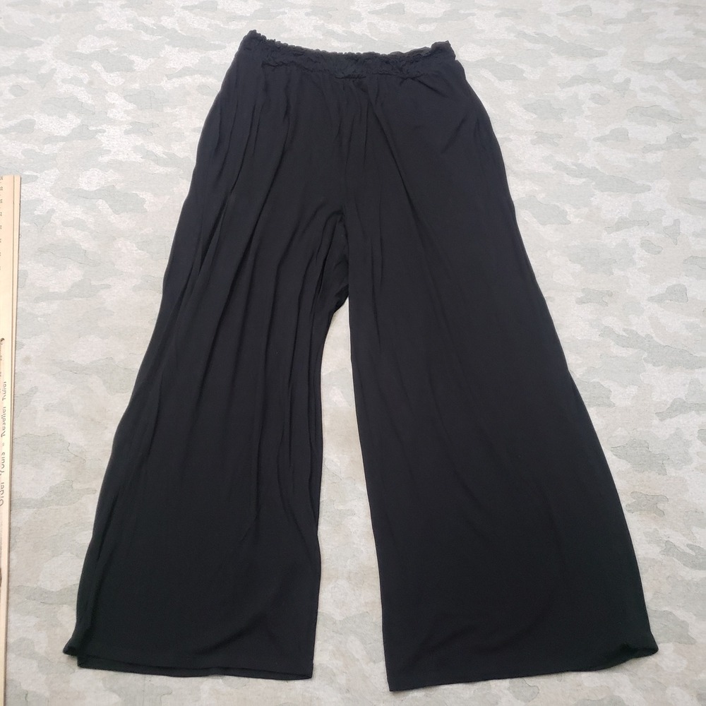 ASOS Pants Womens 12 Tall Black Wide Leg Pull On High Rise
